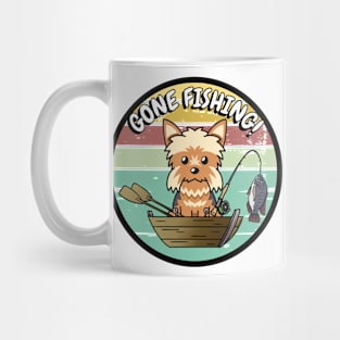 Cute yorkshire terrier dog has gone fishing Mug